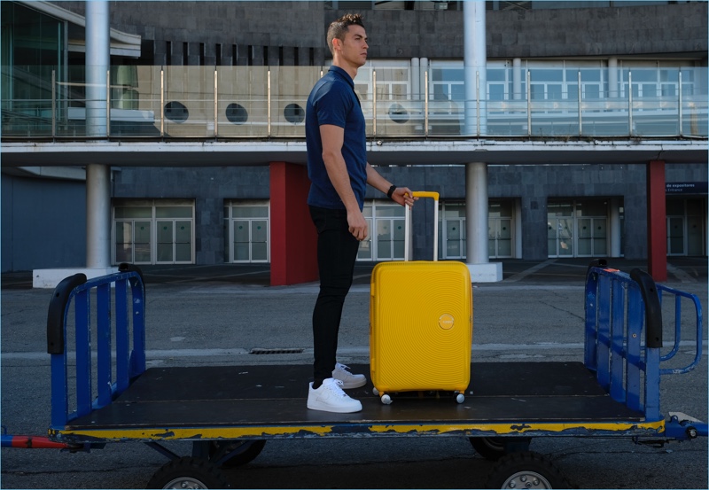 Posing with American Tourister luggage, Cristiano Ronaldo stars in a campaign.