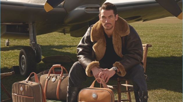 David Gandy Collaborates with Aspinal of London, Stars in New Campaign Taking to a field, David Gandy appears in a campaign for his Aerodrome collaboration with Aspinal of London.