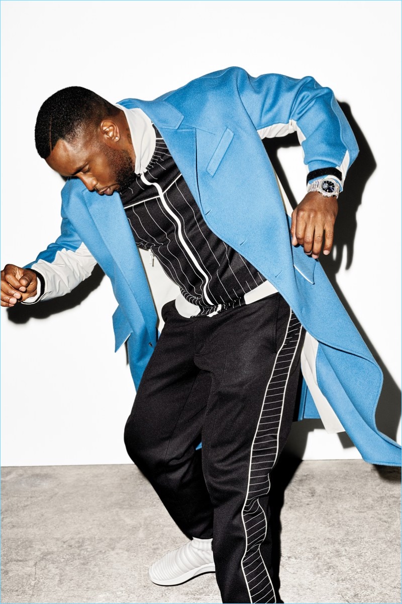 A smooth vision, Diddy wears all Valentino clothes with Y-3 sneakers.