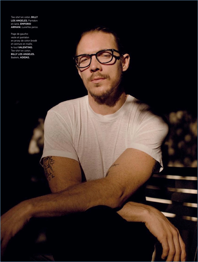 A smart vision, Diplo wears a Billy Los Angeles t-shirt and Emporio Armani pants. » Diplo Covers L'Officiel Hommes Paris, Talks Radio Station A smart vision, Diplo wears a Billy Los Angeles t-shirt and Emporio Armani pants.