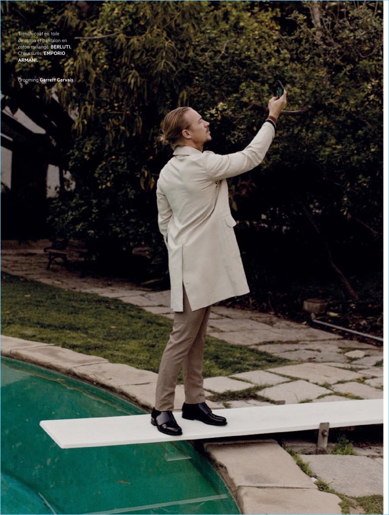 Appearing in a photo shoot, Diplo wears a Berluti trench and pants with Emporio Armani shoes. » Diplo Covers L'Officiel Hommes Paris, Talks Radio Station Appearing in a photo shoot, Diplo wears a Berluti trench and pants with Emporio Armani shoes.