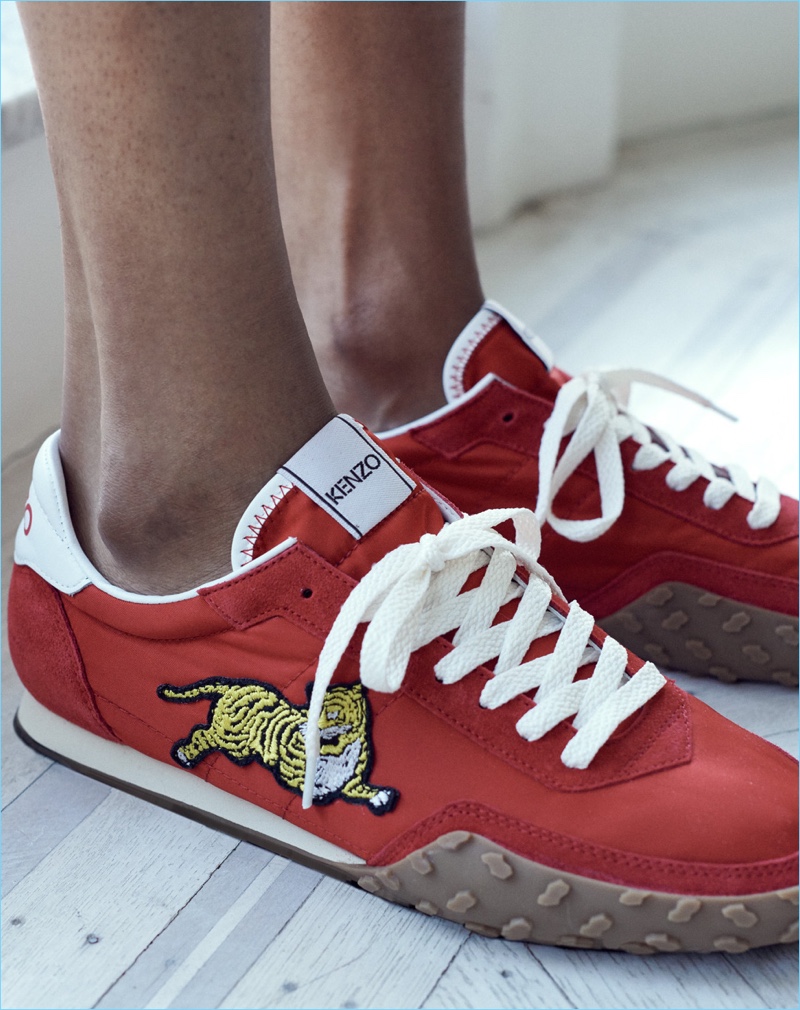 Make a red statement with Kenzo's Memento sneakers.