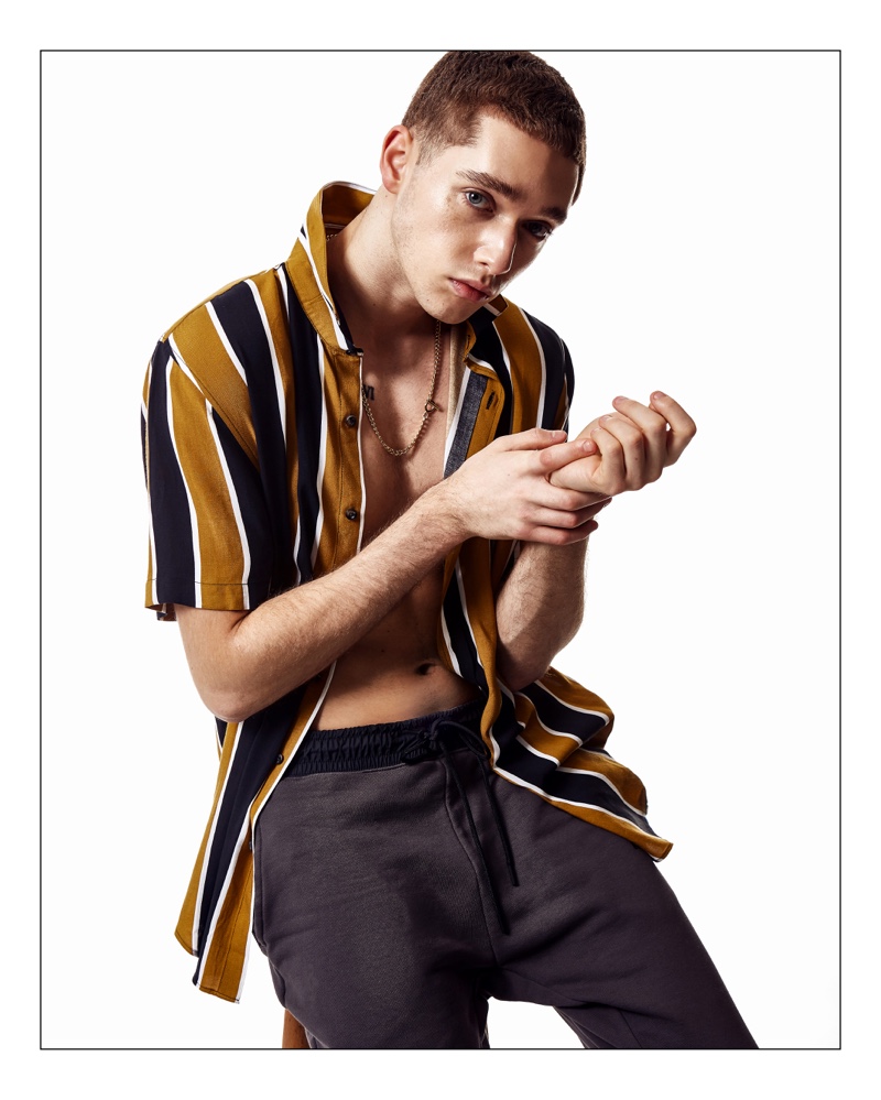 Sonny Walker wears a look from Topman.