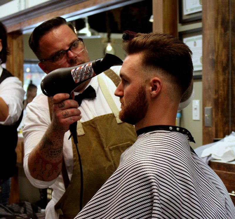 Man Blowdryer Barber Shop