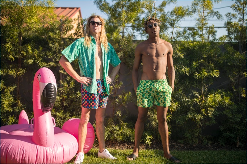 Happy Socks launches men's swimwear with fun and colorful prints.