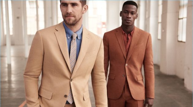 Will Chalker & David Agbodji Don Mango Man's Summer Tailoring Will Chalker and David Agbodji don sharp suits from Mango Man.