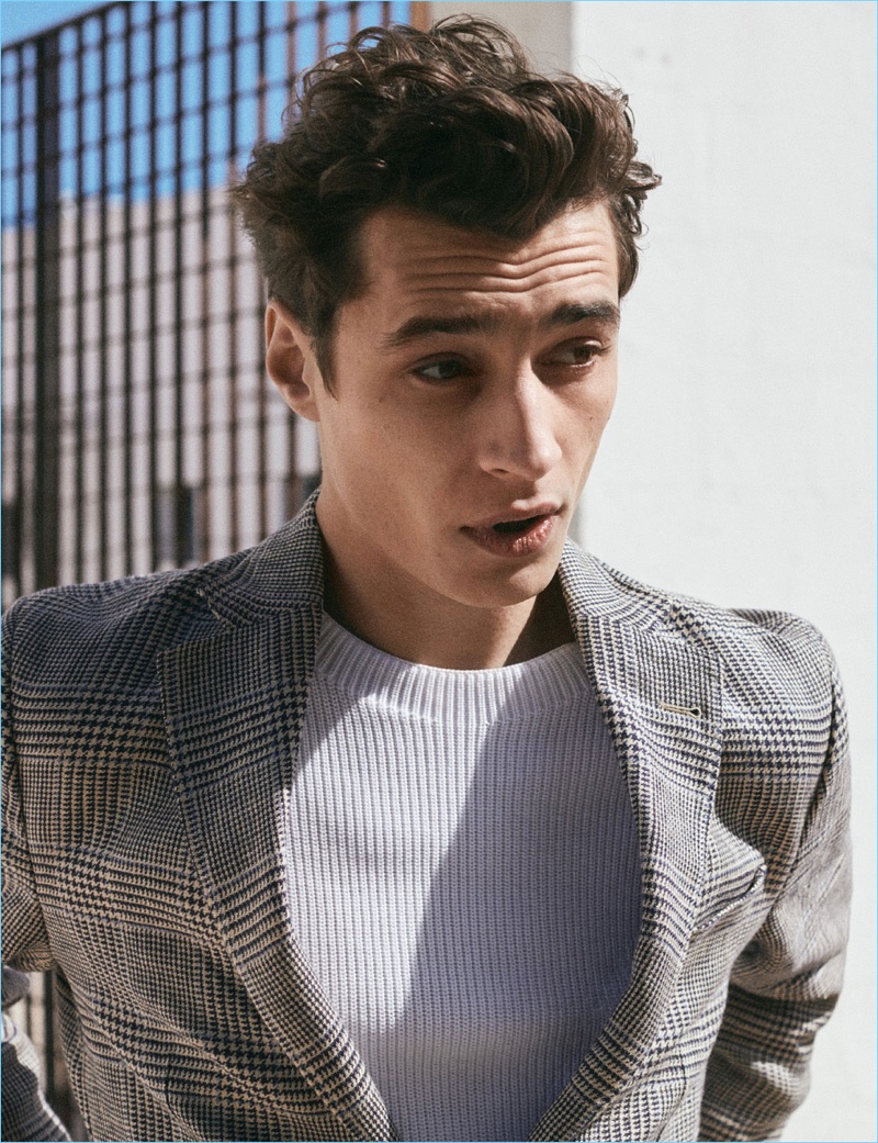 Adrien Sahores dons tailoring from Massimo Dutti.