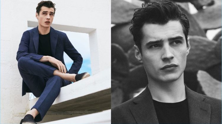 French model Adrien Sahores is a chic vision for Massimo Dutti.