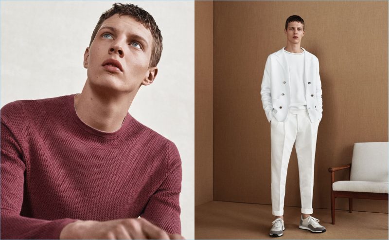 Model Tim Schuhmacher dons chic men's fashions from Massimo Dutti.