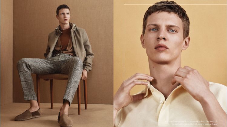 Embracing neutrals, Tim Schuhmacher connects with Massimo Dutti for spring-summer 2018.