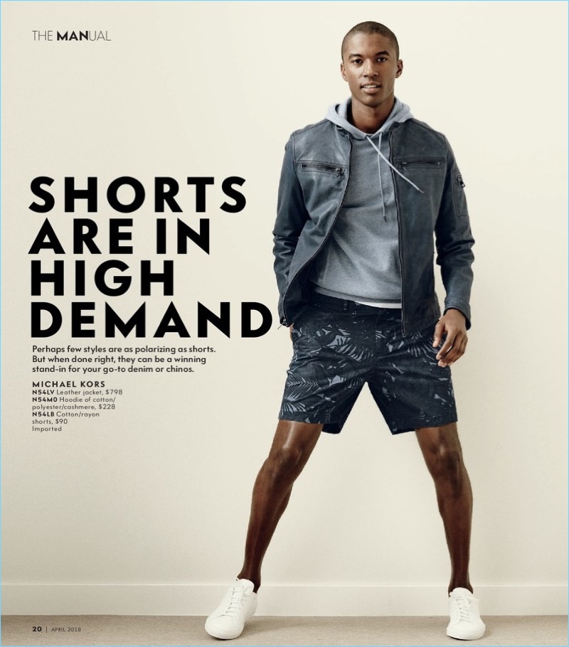 Claudio Monteiro sports tropical print shorts by Michael Kors.