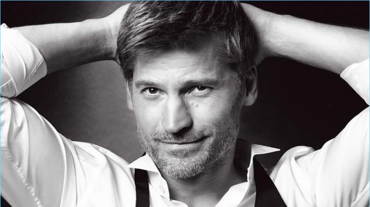 Nikolaj Coster-Waldau appears in a dapper black and white image for L’Oréal Paris.