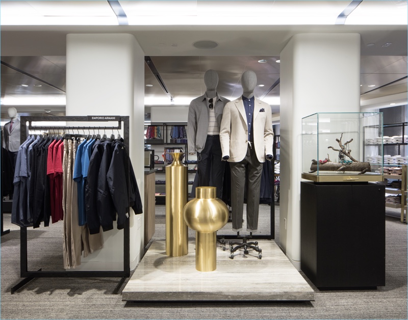 Clothing selection at Nordstrom Men's Store in New York City.