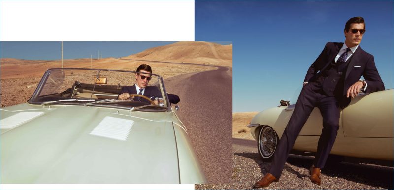 Oriol Elcacho dons a three-piece suit by Pedro del Hierro. » Oriol Elcacho Reunites with Pedro del Hierro, Takes to Desert Oriol Elcacho dons a three-piece suit by Pedro del Hierro.