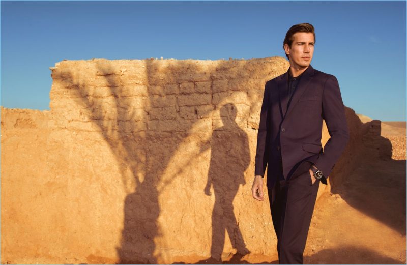 Spanish model Oriol Elcacho stars in a spring-summer 2018 editorial for Pedro del Hierro.