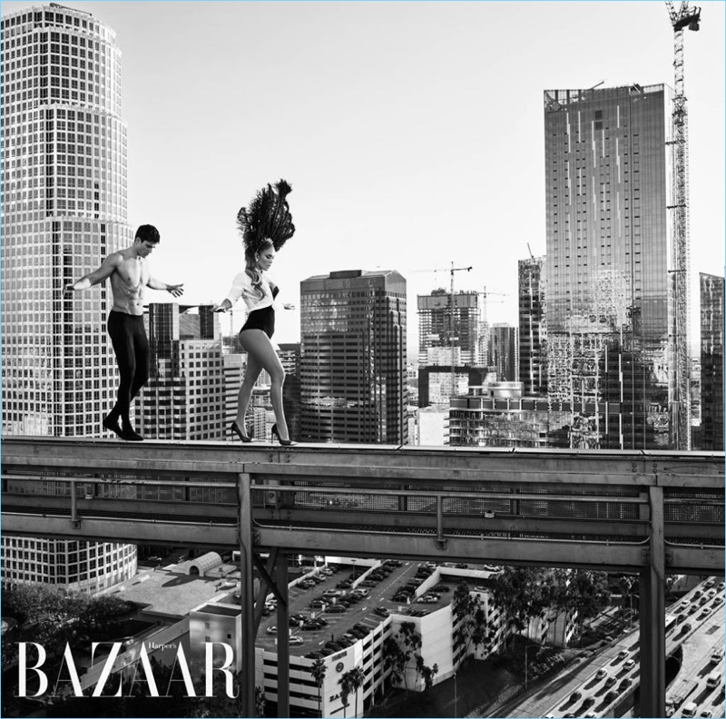 Mariano Vivanco photographs Pietro Boselli and Jennifer Lopez for Harper's Bazaar.