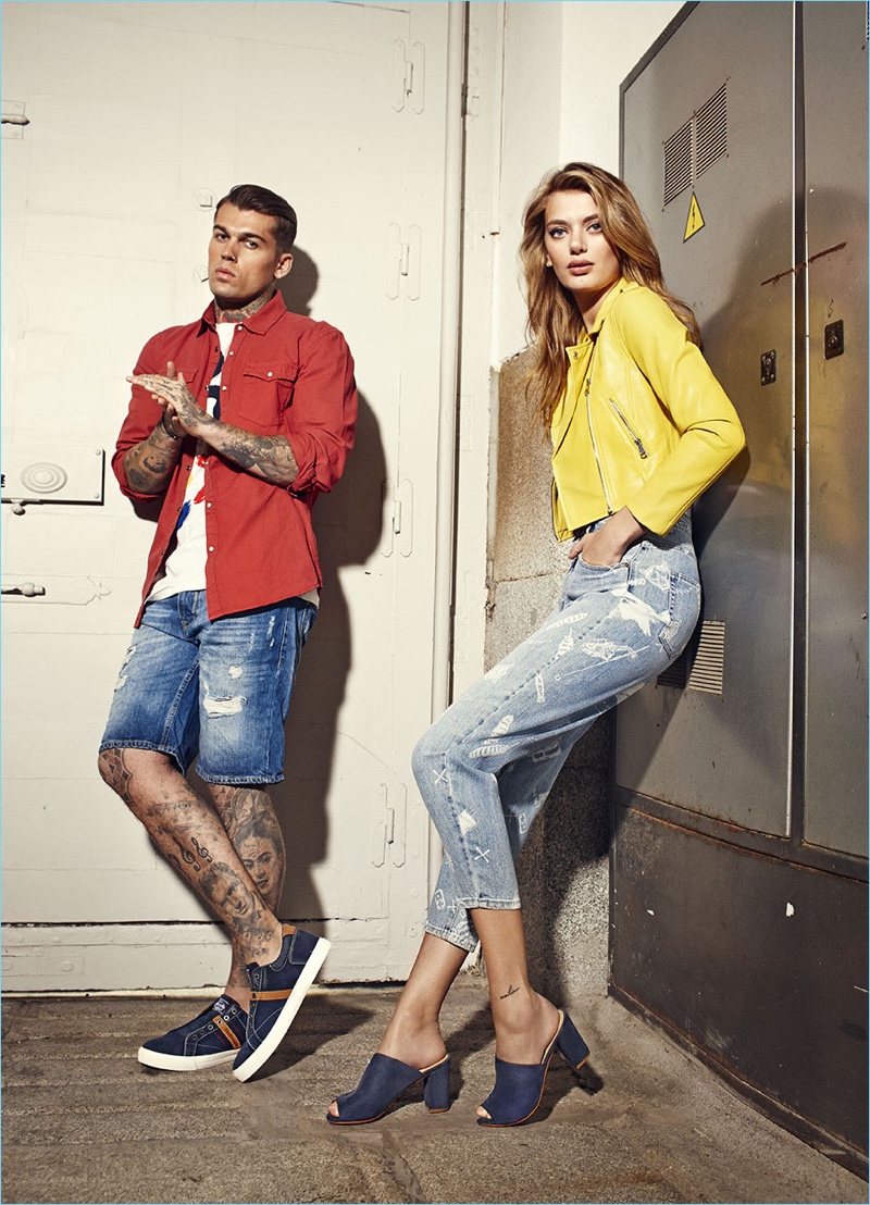 Models Stephen James and Bregje Heinen come together for Refresh's spring-summer 2018 campaign.