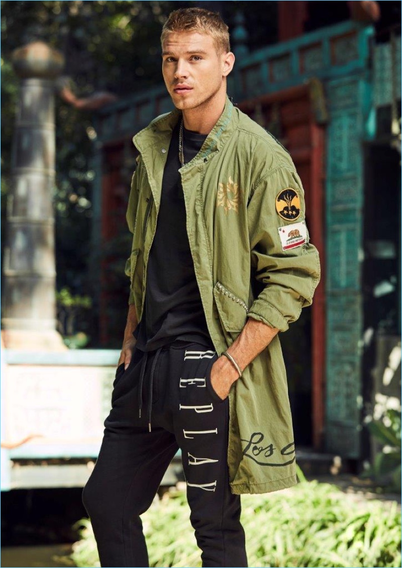 Matthew Noszka stars in Replay Jeans' spring-summer 2018 lookbook.