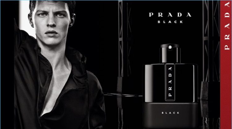 Tim Schuhmacher stars in the fragrance campaign for Prada Luna Rossa Black.