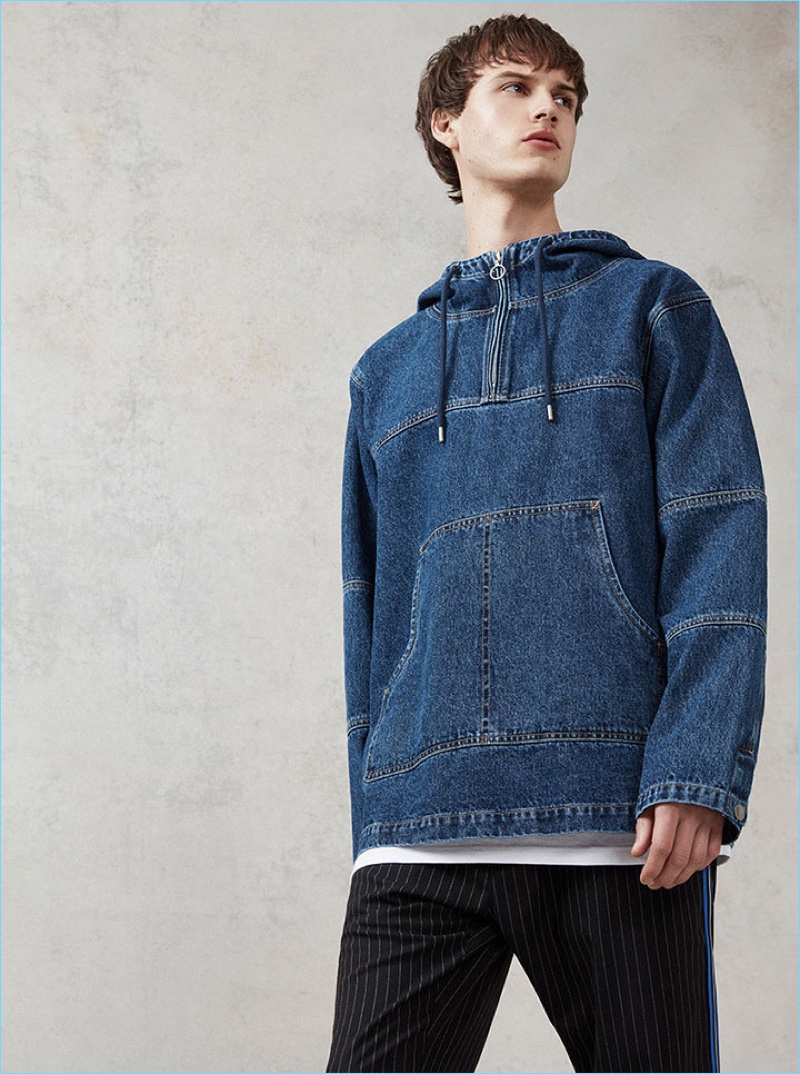 Topman offers an update on a classic with its oversized denim windbreaker.