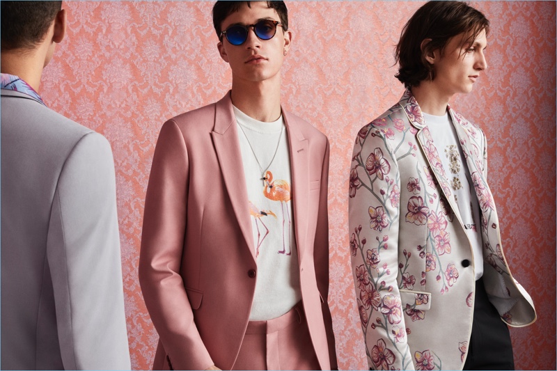 Topman enlists Jacob Bixenman and Henry Rausch to star in its spring-summer 2018 suiting campaign.