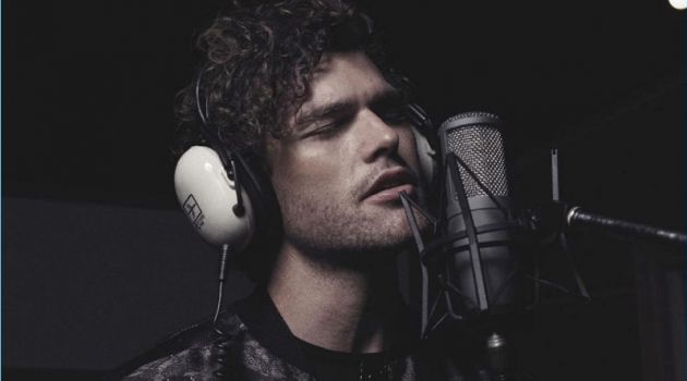 Vance Joy Dons Emporio Armani for GQ Australia Taking to the studio, Vance Joy wears a bomber and tee by Emporio Armani.