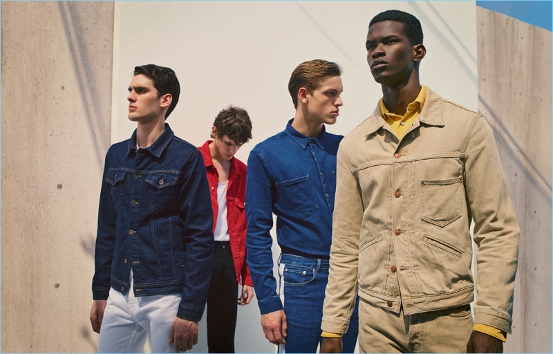 Marijn Aper, Elias de Poot, Salomon Diaz, and Oskar Dalsjø connect with Zara Man to showcase its latest denim styles.