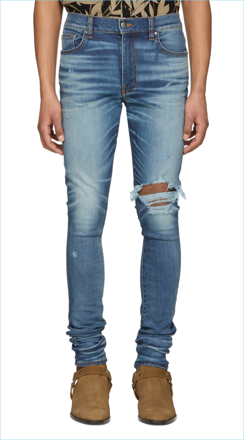 Amiri Indigo Broken Jeans