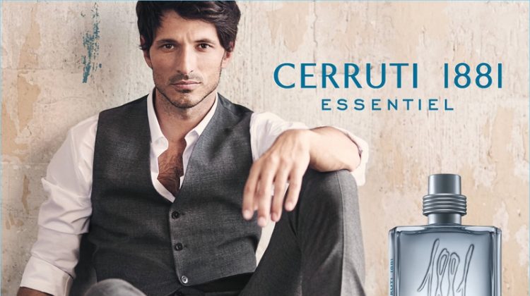 Andres Velencoso stars in the new fragrance campaign for Cerruti 1881 Essentiel.