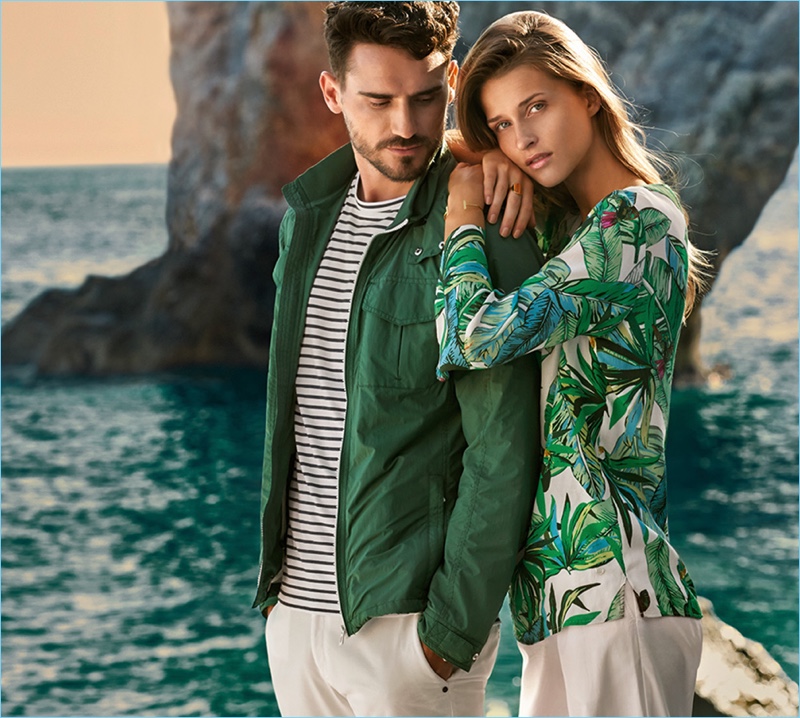 Models Arthur Kulkov and Regitze Christensen star in BRAX's spring-summer 2018 campaign.