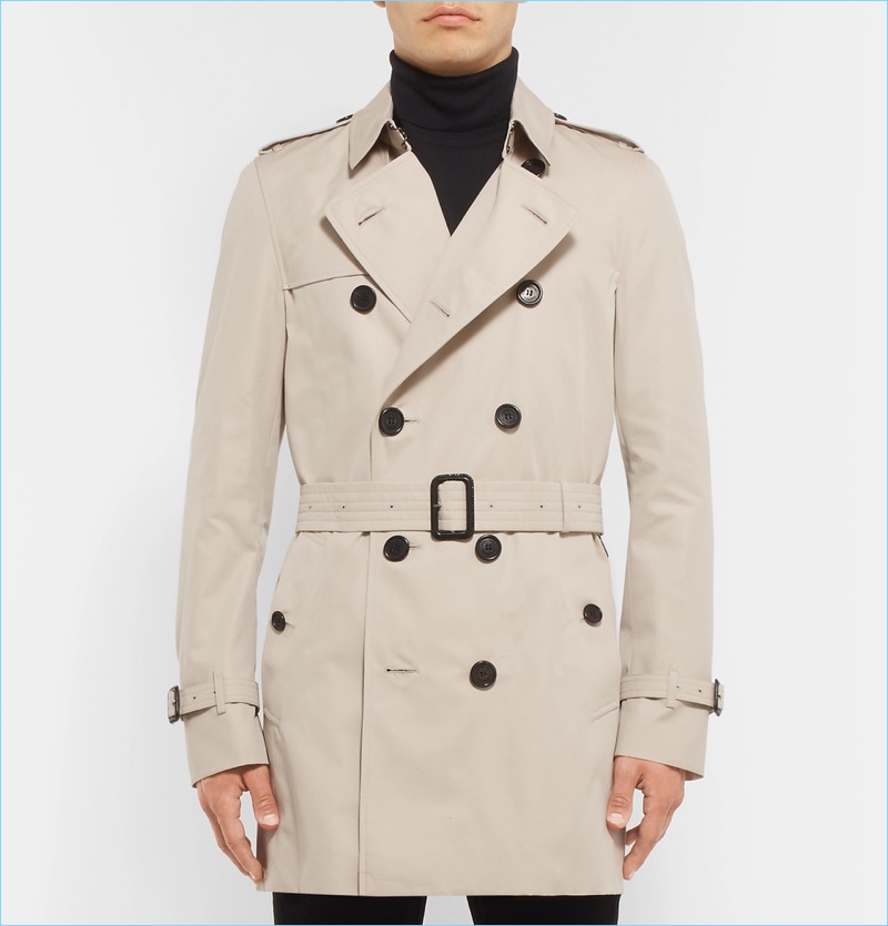 Burberry Kensington Mid-Length Weatherproof Cotton-Gabardine Trench Coat