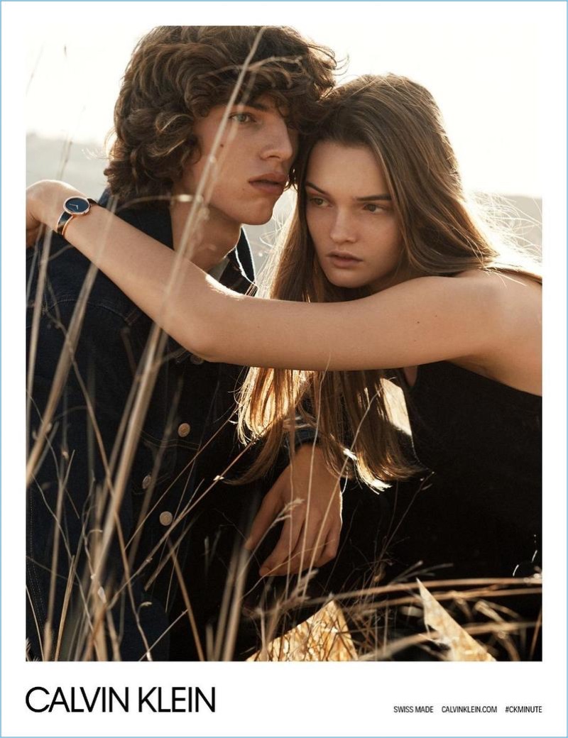 Models Fernando Albaladejo and Lulu Tenney star in Calvin Klein's spring-summer 2018 watches campaign.