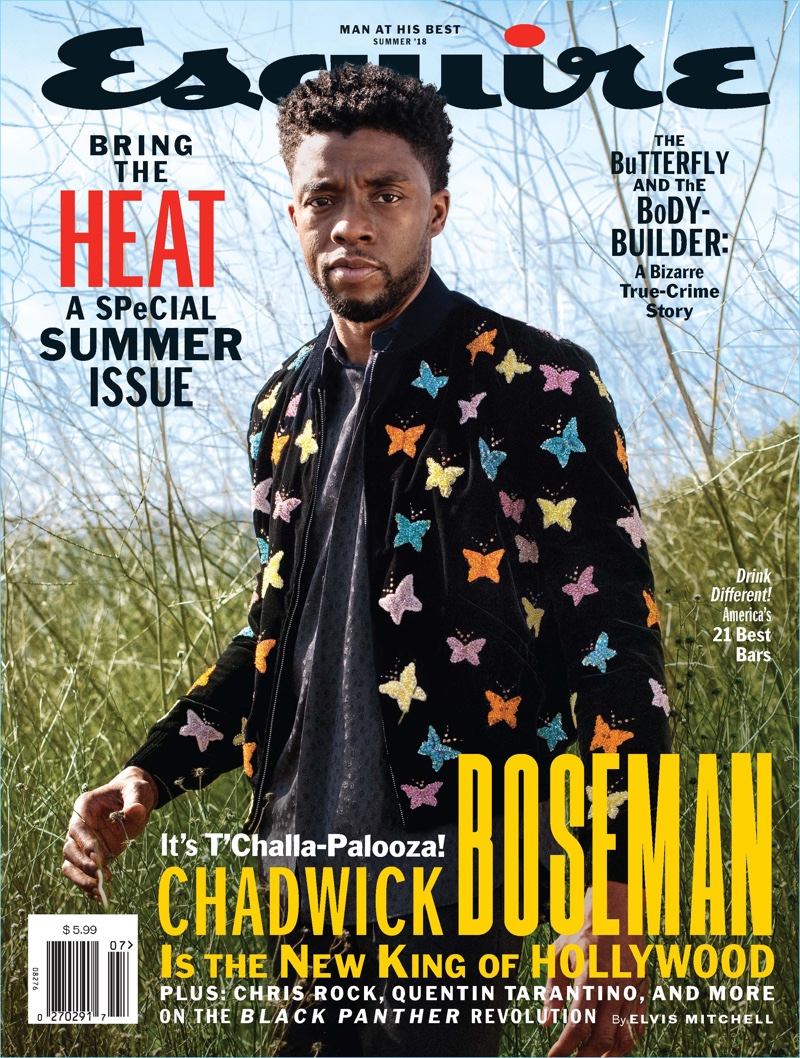 Chadwick Boseman covers the summer 2018 issue of Esquire.