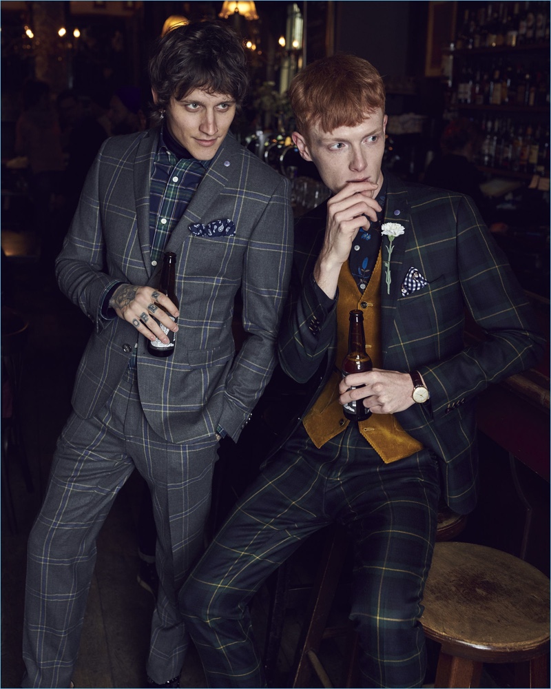 Models Leebo Freeman and Linus Wordemann don sharp suits for Club of Gents' fall-winter 2018 campaign.