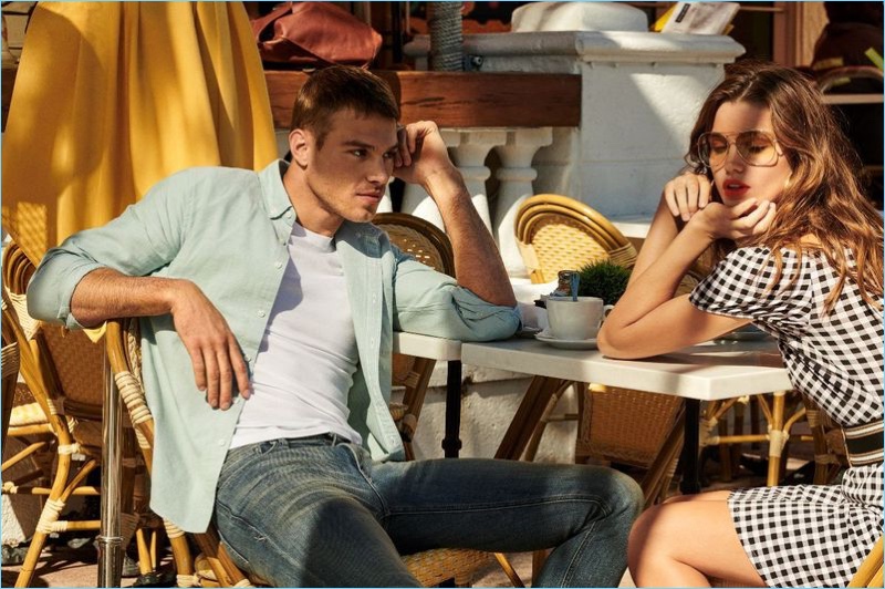 Matthew Noszka reunites with Express for its spring-summer 2018 campaign.