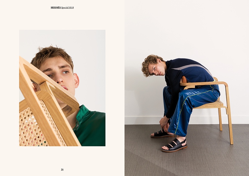 Fashionisto Exclusive 2018 Playful Coolness 011 Left to Right: Yanniek Buijs and Chris Kapinga in Hermès.