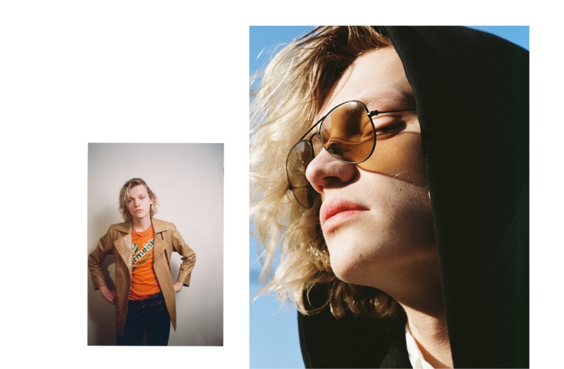 Turner Barbur wears sunglasses Ray-Ban and jacket Adidas.