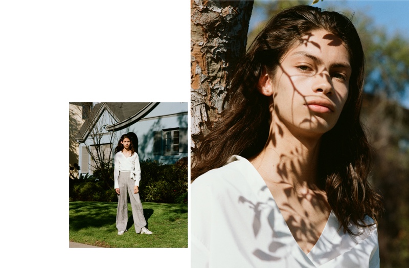 Naythan Cotne wears shirt ØUD Paris and pants Jil Sander.