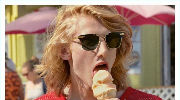 Dwight Hoogendijk Enjoys a Gucci Ice Cream Date for Spring ’18 Eyewear Campaign
