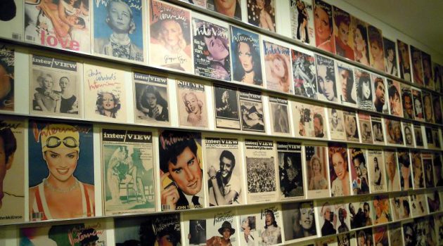 Interview Magazine Bites the Dust Interview magazine covers on display at the Andy Warhol Museum in Pittsburgh, PA.