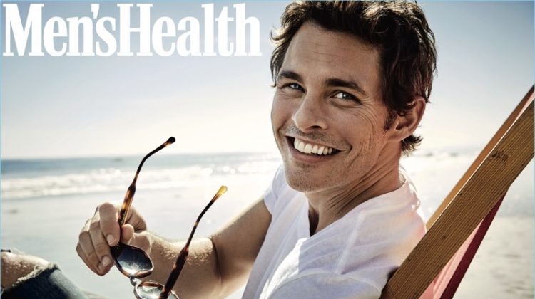 All smiles, James Marsden wears an Alternative Apparel t-shirt with Simon Miller jeans.