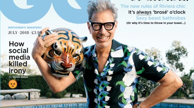 Jeff Goldblum covers the July 2018 issue of British GQ.