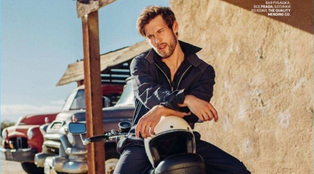 Josh Upshaw Embraces Biker Cool for GQ Russia Josh Upshaw Embraces Biker Cool for GQ Russia