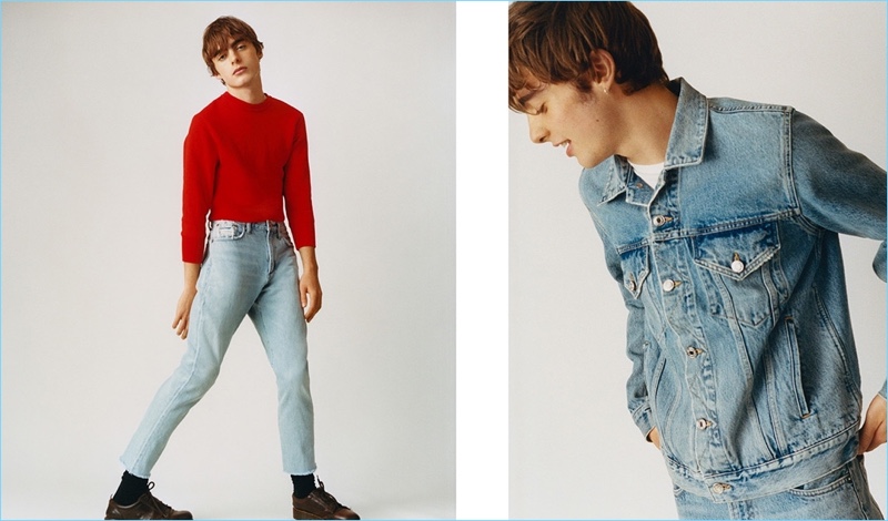 Going casual in denim, Lennon Gallagher connects with AGOLDE.