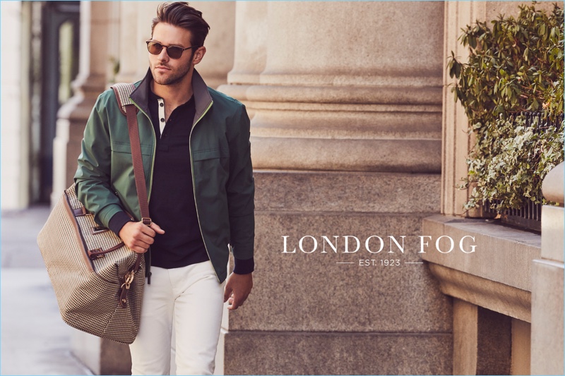 Chad Masters stars in London Fog's spring-summer 2018 campaign.