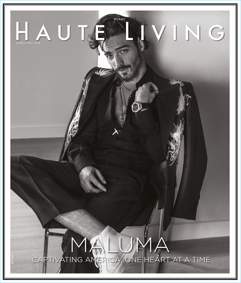 Maluma covers the April/May 2018 issue of Haute Living. » Maluma Covers Haute Living, Talks F.A.M.E. Album & English Music Maluma covers the April/May 2018 issue of Haute Living.