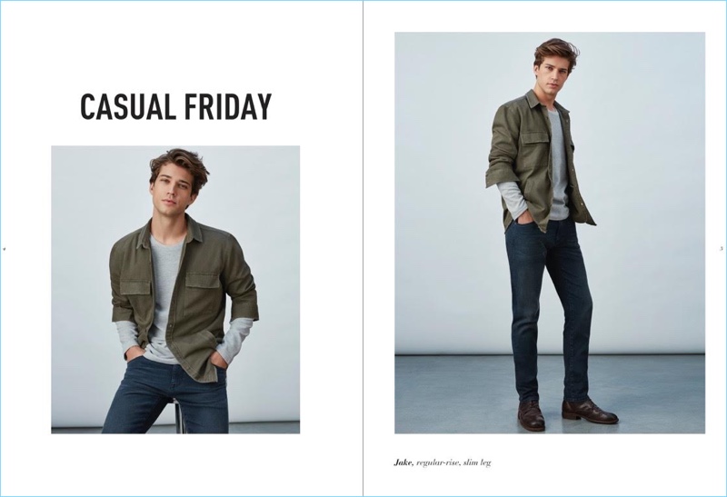 Model Ben Bowers showcases casual Friday style from Mavi.