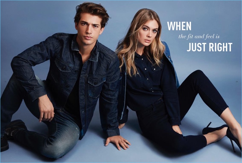 Ben Bowers and Megan Williams model denim from Mavi's fall-winter 2018 range.