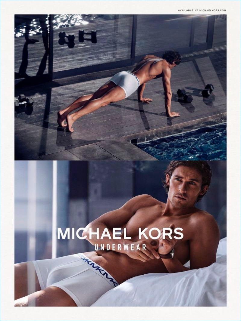 Michael Kors enlists Wouter Peelen as the star of its spring-summer 2018 underwear campaign.