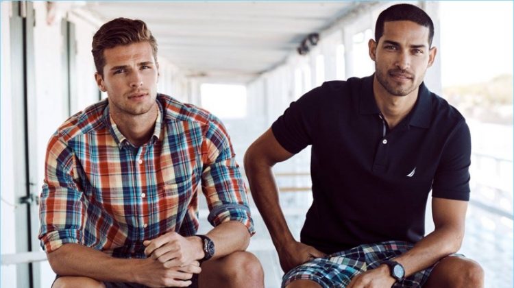 Models Edward Wilding and Daniel Pimentel come together for Nautica's spring-summer 2018 outing.
